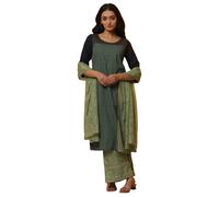 Set Kurta dritto stampato da donna Aurelia con palazzo e dupatta