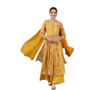 Set Kurta svasato con stampa floreale da donna Aurelia, con palazzo e dupatta per donna