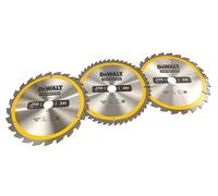Set lame da sega circolare DeWalt DT1963-QZ 3 pezzi 250x30mm 2x24 denti 1x48 denti
