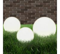 vidaXL 3X Lampade Set a LED Sferiche in PMMA Luci Illuminazione per Esterni