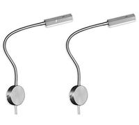 Set lampade LED luci da parete Raik/lampade da lettura flessibile, dimmerabile per comandi gestuali