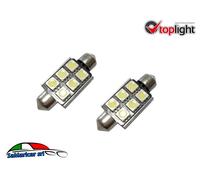 SET LAMPADE SILURO A 6 LED SMD CANBUS 12V - MISURA 12X38MM - CONFEZIONE DOPPIA (