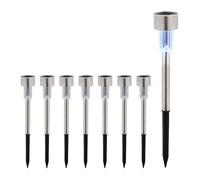 Set lampade solari luci giardino faretti lampioncini LED lanterne argentato