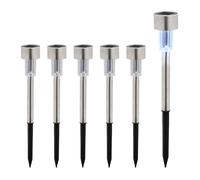 Set lampade solari luci giardino faretti lampioncini LED lanterne argentato