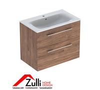 SET LAVABO SLIM CON MOBILE 2 CASSETTI GEBERIT SELNOVA SQUARE 80 NOCE AMERICANO