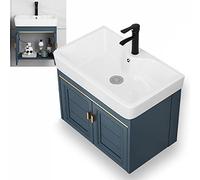 Set lavabo sospeso da parete con rubinetto e scarico, moderno lavabo in ceramica per bagno, cucina, lavanderia
