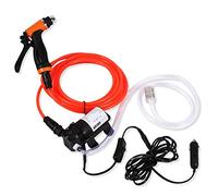 Set Lavaggio Auto Pompa, 12V 80W Kit di Lavaggio per Auto Spray di Auto a Pressione Pompa ad Acqua Pompa Alta Pressione Portatile Multifunzionale Kit di Lavaggio Spruzzatore per Auto