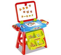 Set Lavagna Con Piano Disegno e Cavalletto Rosso Con Accessori Numeri e Lettere