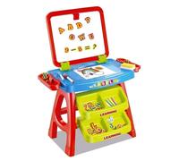 SET LAVAGNA CON PIANO DISEGNO E CAVALLETTO ROSSO CON ACCESSORI NUMERI E LETTERE