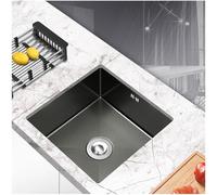 Set Lavello Bar Una Vasca Lavello Cucina Piccolo in Acciaio Inox Nano Nero Kit Completo Accessori Lavello Cucina Mini Camper Fatto Mano con Filtro Scarico
