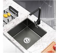 Set Lavello Bar Una Vasca Lavello Cucina Piccolo in Acciaio Inox Nano Nero Kit Completo Accessori Lavello Cucina Mini Camper Fatto Mano con Filtro Scarico