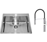 Set lavello in acciaio Alveus Concept 1124382, rubinetto da cucina Oltens Borga 35207100