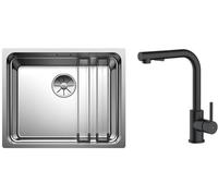 Set lavello in acciaio Blanco Etagon 500-U 521841, rubinetto da cucina Oltens Myvat 35205300