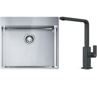 Set lavello in acciaio Franke Box 127.0369.295, rubinetto da cucina Franke Mythos 115.0550.441