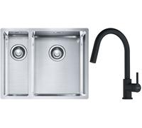 Set lavello in acciaio Franke Box 127.0369.916, rubinetto da cucina Franke Lina 115.0626.053