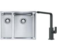 Set lavello in acciaio Franke Box 127.0369.916, rubinetto da cucina Franke Mythos 115.0550.441