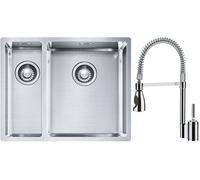 Set lavello in acciaio Franke Box 127.0369.916, rubinetto da cucina Franke Sentinel 115.0029.591