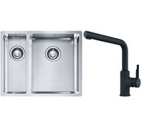 Set lavello in acciaio Franke Box 127.0369.916, rubinetto da cucina Franke Urban 115.0627.523
