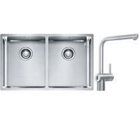 Set lavello in acciaio Franke Box 127.0370.188, rubinetto da cucina Franke Atlas Neo Sensor 115.0625.523
