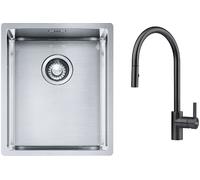 Set lavello in acciaio Franke Box 127.0453.653, rubinetto da cucina Franke Eos 115.0613.671