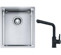 Set lavello in acciaio Franke Box 127.0453.653, rubinetto da cucina Franke Urban 115.0627.523