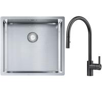 Set lavello in acciaio Franke Box 127.0453.655, rubinetto da cucina Franke Eos 115.0613.671