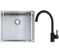 Set lavello in acciaio Franke Box 127.0453.655, rubinetto da cucina Franke Lina 115.0626.020