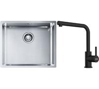 Set lavello in acciaio Franke Box 127.0453.656, rubinetto da cucina Franke Lina 115.0712.435