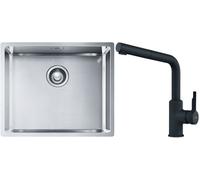 Set lavello in acciaio Franke Box 127.0453.656, rubinetto da cucina Franke Urban 115.0627.523