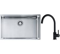 Set lavello in acciaio Franke Box 127.0453.658, rubinetto da cucina Franke Lina 115.0626.020