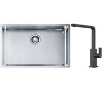 Set lavello in acciaio Franke Box 127.0453.658, rubinetto da cucina Franke Mythos 115.0550.441
