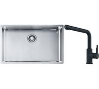 Set lavello in acciaio Franke Box 127.0453.658, rubinetto da cucina Franke Urban 115.0627.523