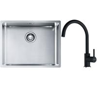 Set lavello in acciaio Franke Box 127.0453.660, rubinetto da cucina Franke Lina 115.0626.020