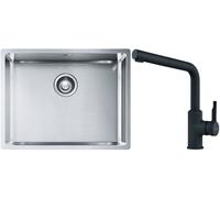 Set lavello in acciaio Franke Box 127.0453.660, rubinetto da cucina Franke Urban 115.0627.523