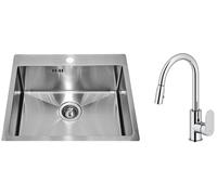 Set lavello in acciaio Genesis Concept 1124382, rubinetto da cucina Oltens Lista 35202100