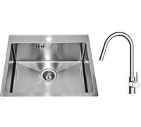 Set lavello in acciaio Genesis Concept 1124382, rubinetto da cucina Oltens Litla 35204100