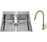 Set lavello in acciaio Genesis Concept 1124382, rubinetto da cucina Oltens Litla 35204800