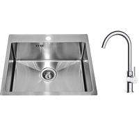 Set lavello in acciaio Genesis Concept 1124382, rubinetto da cucina Oltens Skafta 35206100
