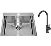 Set lavello in acciaio Genesis Concept 1124382, rubinetto da cucina Oltens Skafta 35206300
