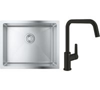 Set lavello in acciaio Grohe K700 31574SD1, rubinetto da cucina Grohe Start 304702430