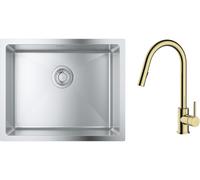 Set lavello in acciaio Grohe K700 31574SD1, rubinetto da cucina Oltens Litla 35204800