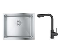 Set lavello in acciaio Grohe K700 31574SD1, rubinetto da cucina Oltens Myvat 35205300