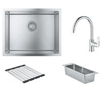 Set lavello in acciaio Grohe K700 31726SD0, inserto gocciolatoio Grohe 40852SD0, 31368001, 40856SD0