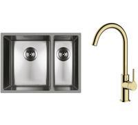 Set lavello in acciaio Oltens Stalvask 71200100, rubinetto da cucina Oltens Skafta 35206800