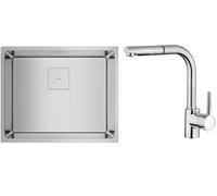 Set lavello in acciaio Teka Flexlinea 115000012, rubinetto da cucina Teka ARK 239381200