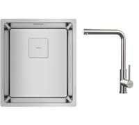 Set lavello in acciaio Teka Flexlinea 115000015, rubinetto da cucina Teka 116020022