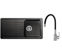 Set lavello in granito Blanco Favos 45 S 516617, rubinetto da cucina Hagser Emma HGR30000035