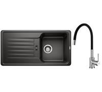 Set lavello in granito Blanco Favos 45 S 526079, rubinetto da cucina Hagser Emma HGR30000035