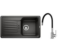 Set lavello in granito Blanco Favos Mini 526078, rubinetto da cucina Hagser Emma HGR30000035
