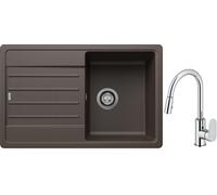 Set lavello in granito Blanco Legra 45 S 522206, rubinetto da cucina Oltens Lista 35202100